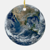 Aarde in de buitenruimte met wolken keramisch ornament (Achterkant)