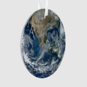 Aarde in de buitenruimte met wolken ornament (voorkant)