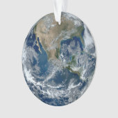 Aarde in de buitenruimte met wolken ornament (voorkant)