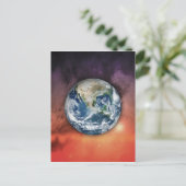 Aarde in de ruimte briefkaart (Staand voorkant)