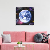 Aarde in de ruimte canvas afdruk (Insitu (Woonkamer))