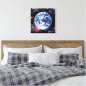 Aarde in de ruimte canvas afdruk (Insitu (Slaapkamer))