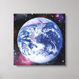 Aarde in de ruimte canvas afdruk