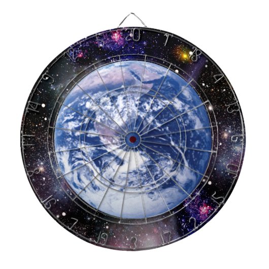 Aarde in de ruimte dartbord (Voorkant)