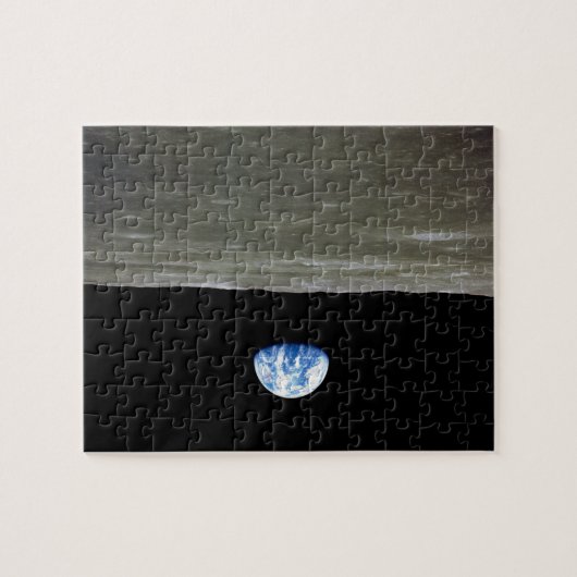Aarde in de ruimte van de maan legpuzzel (Horizontaal)