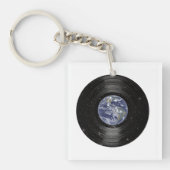 Aarde in de ruimtevaart opgenomen vinyllp-record sleutelhanger (Voorkant)