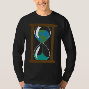 Aarde in een zandloper Milieubeschermer Aarde Dag T-shirt