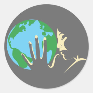 Aarde in hart en nieren ronde sticker