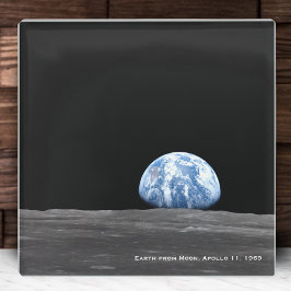Aarde in opstand over maan, Apollo 11, 1969 Keuken Glazen Onderzetter