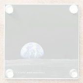 Aarde in opstand over maan, Apollo 11, 1969 Keuken Glazen Onderzetter (Achterkant)