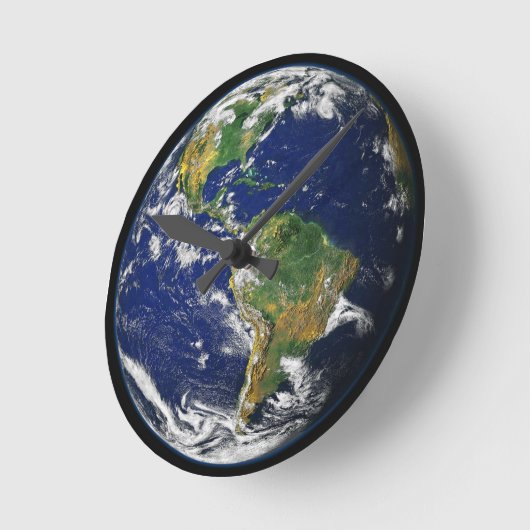 Aarde in ruimteacryl ronde klok (Hoek)
