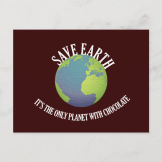aarde is de enige planeet met chocolade briefkaart