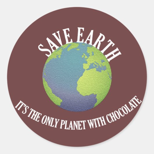 aarde is de enige planeet met chocolade ronde sticker (Voorkant)