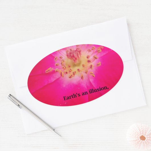 Aarde is een illusie ovale sticker (Envelop)