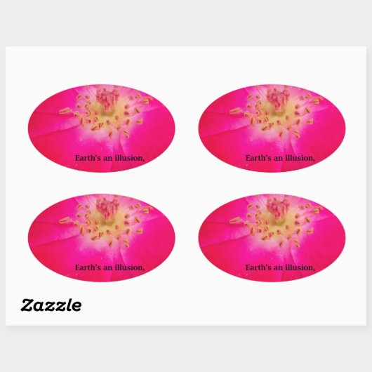 Aarde is een illusie ovale sticker (Vel)