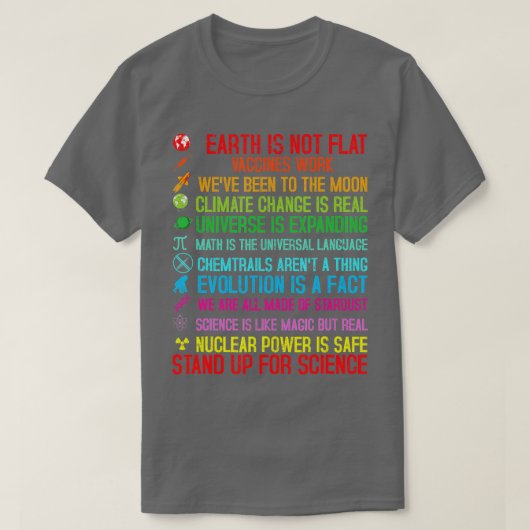 Aarde is geen vlakke vaccins die werken aan de kli t-shirt (Design voorkant)