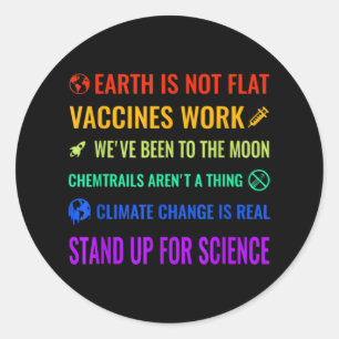Aarde is geen vlakke vaccins werken Funny science Ronde Sticker
