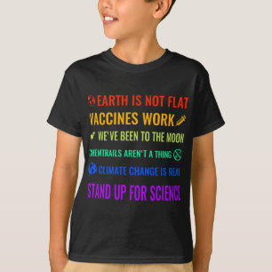 Aarde is geen vlakke vaccins werken Funny science T-shirt