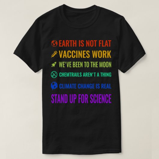 Aarde is geen vlakke vaccins Werkt ThirtEarth is n T-shirt (Design voorkant)
