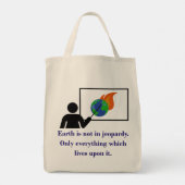 Aarde is niet in gevaar - klimaatverandering tote bag (Achterkant)