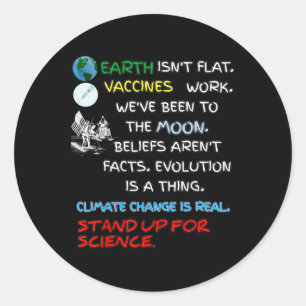 Aarde is niet plat om op te komen voor wetenschap  ronde sticker