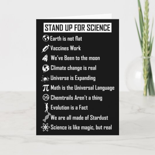 Aarde is niet plat Vaccins werken Funny Science Ca Kaart (Voorkant)