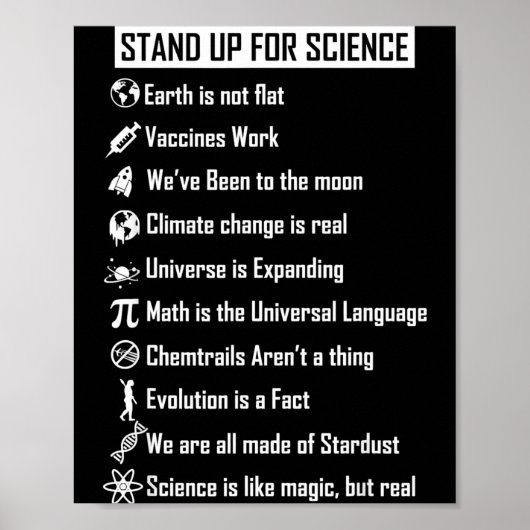 Aarde is niet plat Vaccins werken Funny Science Ca Poster (Voorkant)