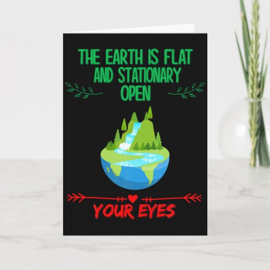 Aarde Is Plat Open Je Ogen Funny Sarcasme Humo  Kaart (Voorkant)