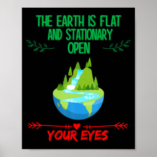 Aarde Is Plat Open Je Ogen Funny Sarcasme Humo Poster