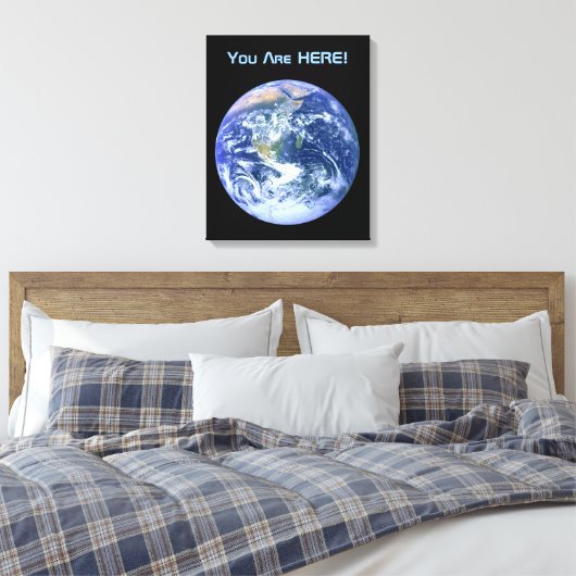 Aarde - je bent hier! canvas afdruk (Insitu (Slaapkamer))