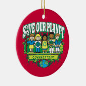 Aarde Kinder Connecticut Keramisch Ornament (Rechts)