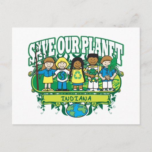 Aarde-Kinder Indiana Briefkaart (Voorkant)