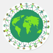 Aarde-Kinderen Ronde Sticker (Voorkant)