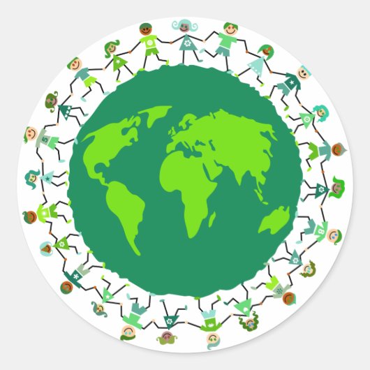 Aarde-Kinderen Ronde Sticker (Voorkant)