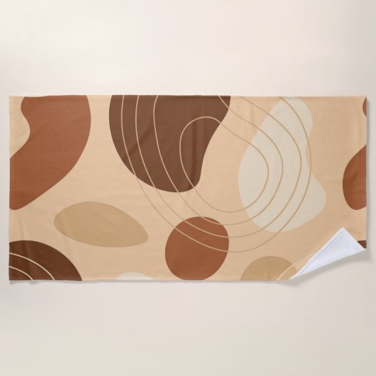 Aarde kleuren organisch vormpatroon strandlaken (Voorkant)