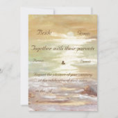 Aarde kleuren zonningstrandbruiloft kaart (Voorkant)