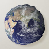 Aarde kussen-Met BEIDE kanten van onze planeet! Rond Kussen (Achterkant)