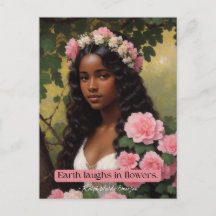 Aarde lacht in bloemen Emerson Quote Floral Art