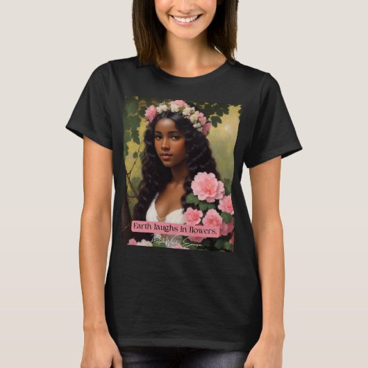 Aarde lacht in bloemen Ralph Waldo Emerson Floral T-shirt (Voorkant)