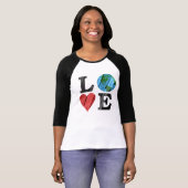 Aarde LOVE met hart en aarde T-shirt (Voorkant volledig)