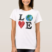 Aarde LOVE met hart en aarde T-shirt (Voorkant)