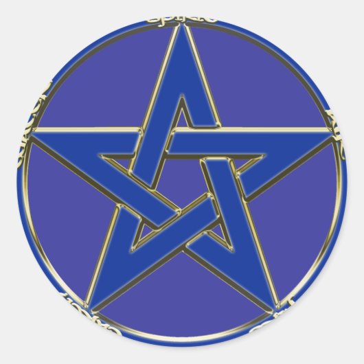 Aarde, Lucht & Vuur Pentagram Sticker (Voorkant)