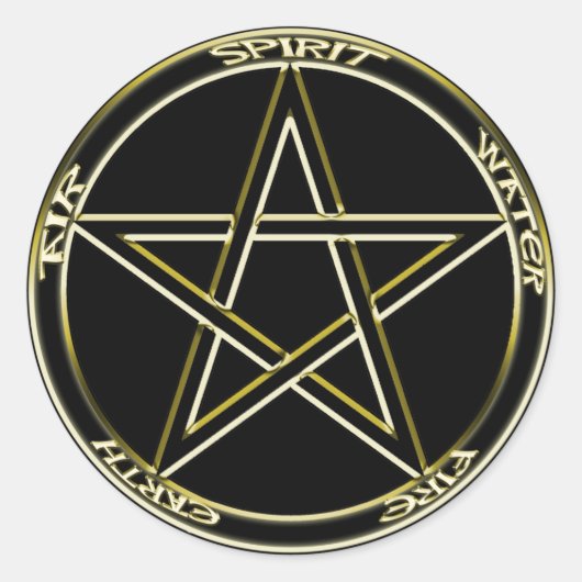 Aarde, Lucht & Vuur Pentagram Sticker (Voorkant)