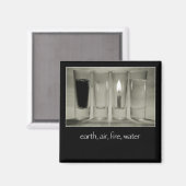 Aarde, lucht, vuur, water magneet (Voorkant / Achterkant)