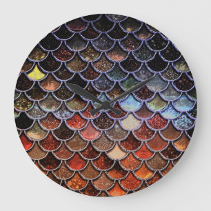 Aarde Luxe Glitter Mermaid Scales Grote Klok