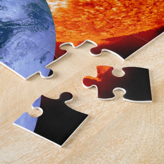 Aarde, maan en zon legpuzzel (Zijkant)