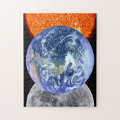 Aarde, maan en zon legpuzzel (Verticaal)