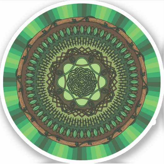 Aarde Mandala Contour Sticker (Voorkant)