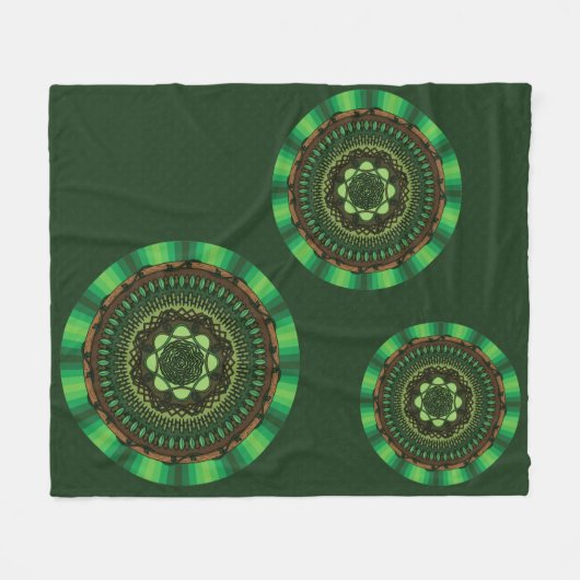 Aarde Mandala Fleece Deken (Voorkant (Horizontaal))