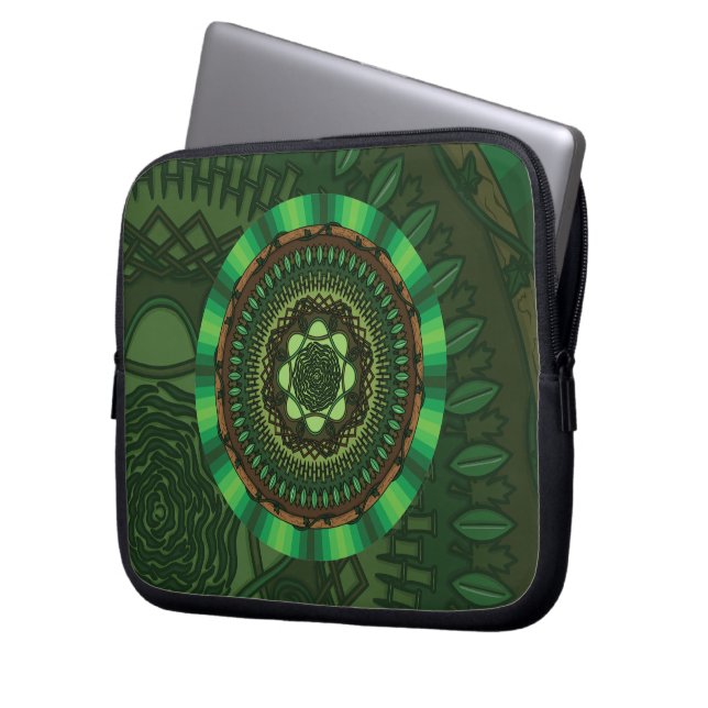 Aarde Mandala Laptop Hoes (Voorkant Links)